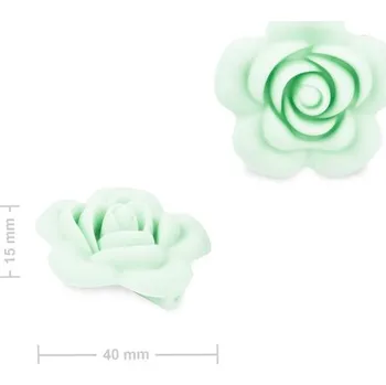 Dětské navlékací korálky Silikonové korálky kytička 40x40x15 mm Light Sea Green