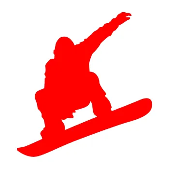 Samolepicí dekorace na vozidlo Snowboard 021 levá (74 - Fluorescentní červená) SAMOLEPKA NA AUTO, NÁLEPKA, FÓLIE, POLEP, TUNING, VLASTNÍ TEXT, TISK, AUTOSAMOLEPKY.cz, POLEPY, OBRÁZEK, LOGO, 3D STICKERS