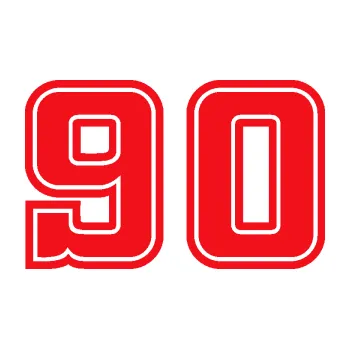 Polep vozidla SAMOLEPKA Startovní číslo 90 typ 5 (10 - červená) NA AUTO, NÁLEPKA, FÓLIE, POLEP, TUNING, VLASTNÍ TEXT, TISK, AUTOSAMOLEPKY.cz, POLEPY, OBRÁZEK, LOGO, SAMOLEPKY