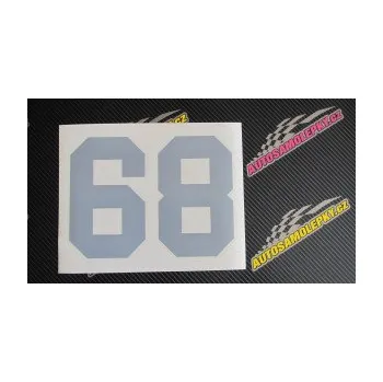 Polep vozidla SAMOLEPKA Startovní číslo 68 (10 - červená) NA AUTO, NÁLEPKA, FÓLIE, POLEP, TUNING, VLASTNÍ TEXT, TISK, AUTOSAMOLEPKY.cz, POLEPY, OBRÁZEK, LOGO, SAMOLEPKY
