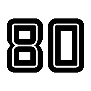 Polep vozidla Startovní číslo 80 typ 7 (01 - černá) SAMOLEPKA NA AUTO, NÁLEPKA, FÓLIE, POLEP, TUNING, VLASTNÍ TEXT, TISK, AUTOSAMOLEPKY.cz, POLEPY, OBRÁZEK, LOGO, 3D STICKERS