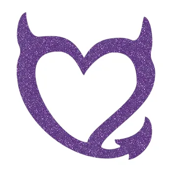 Samolepící dekorace Srdíčko čertovo pravá (87 - Ultra Metalic fialová) SAMOLEPKA NA AUTO, NÁLEPKA, FÓLIE, POLEP, TUNING, VLASTNÍ TEXT, TISK, AUTOSAMOLEPKY.cz, POLEPY, OBRÁZEK, LOGO, 3D STICKERS