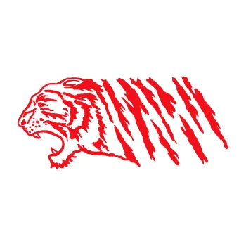 Polep vozidla SAMOLEPKA Tygr 004 levá (10 - červená) NA AUTO, NÁLEPKA, FÓLIE, POLEP, TUNING, VLASTNÍ TEXT, TISK, AUTOSAMOLEPKY.cz, POLEPY, OBRÁZEK, LOGO, SAMOLEPKY