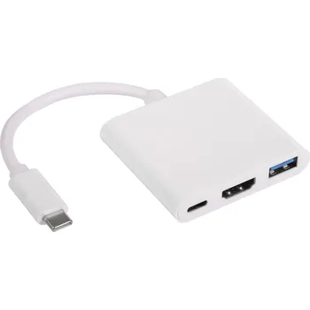 Datový kabel AKYGA Adaptér USB 3.0,USB 3.1 niklovaný 0,2m bílá stříbrná