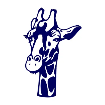 Samolepící dekorace SAMOLEPKA Žirafa 001 levá (23 - tmavě modrá) NA AUTO, NÁLEPKA, FÓLIE, POLEP, TUNING, VLASTNÍ TEXT, TISK, AUTOSAMOLEPKY.cz, POLEPY, OBRÁZEK, LOGO, SAMOLEPKY
