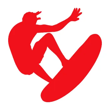 Polep vozidla SAMOLEPKA Surfař 003 pravá (10 - červená) NA AUTO, NÁLEPKA, FÓLIE, POLEP, TUNING, VLASTNÍ TEXT, TISK, AUTOSAMOLEPKY.cz, POLEPY, OBRÁZEK, LOGO, SAMOLEPKY