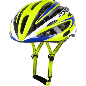 Cyklistická přilba přilba FORCE ROAD, fluo-bílo-modrá Velikost: S-M