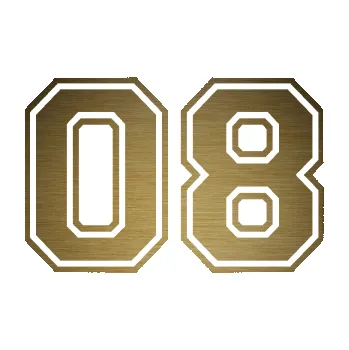 Polep vozidla Startovní číslo 08 typ 4 (64 - škrábaný kov zlatý) SAMOLEPKA NA AUTO, NÁLEPKA, FÓLIE, POLEP, TUNING, VLASTNÍ TEXT, TISK, AUTOSAMOLEPKY.cz, POLEPY, OBRÁZEK, LOGO, 3D STICKERS