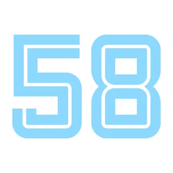 Polep vozidla Startovní číslo 58 typ 7 (03 - světle modrá) SAMOLEPKA NA AUTO, NÁLEPKA, FÓLIE, POLEP, TUNING, VLASTNÍ TEXT, TISK, AUTOSAMOLEPKY.cz, POLEPY, OBRÁZEK, LOGO, 3D STICKERS