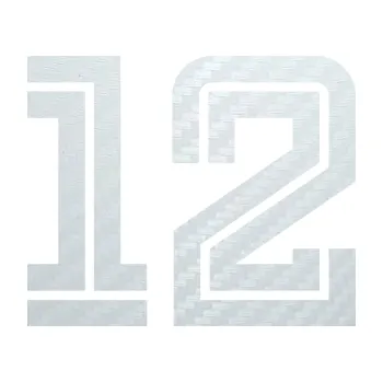 Polep vozidla SAMOLEPKA Startovní číslo 12 typ 7 (51 - 3D karbon bílý) NA AUTO, NÁLEPKA, FÓLIE, POLEP, TUNING, VLASTNÍ TEXT, TISK, AUTOSAMOLEPKY.cz, POLEPY, OBRÁZEK, LOGO, SAMOLEPKY