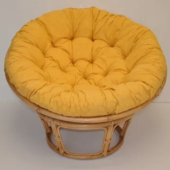 Papasan Ratanový papasan 115 cm medový - polstr žlutý melír