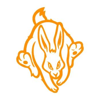 Samolepící dekorace SAMOLEPKA Zajíc 002 pravá (06 - oranžová) NA AUTO, NÁLEPKA, FÓLIE, POLEP, TUNING, VLASTNÍ TEXT, TISK, AUTOSAMOLEPKY.cz, POLEPY, OBRÁZEK, LOGO, SAMOLEPKY