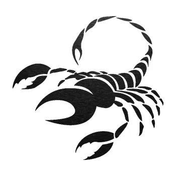 Samolepící dekorace SAMOLEPKA Štír zvěrokruh 002 levá (63 - škrábaný kov černý) NA AUTO, NÁLEPKA, FÓLIE, POLEP, TUNING, VLASTNÍ TEXT, TISK, AUTOSAMOLEPKY.cz, POLEPY, OBRÁZEK, LOGO, SAMOLEPKY