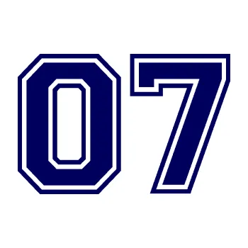 Polep vozidla Startovní číslo 07 typ 4 (23 - tmavě modrá) SAMOLEPKA NA AUTO, NÁLEPKA, FÓLIE, POLEP, TUNING, VLASTNÍ TEXT, TISK, AUTOSAMOLEPKY.cz, POLEPY, OBRÁZEK, LOGO, 3D STICKERS