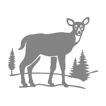 Samolepící dekorace SAMOLEPKA Srna 002 pravá s krajinou (17 - šedá) NA AUTO, NÁLEPKA, FÓLIE, POLEP, TUNING, VLASTNÍ TEXT, TISK, AUTOSAMOLEPKY.cz, POLEPY, OBRÁZEK, LOGO, SAMOLEPKY