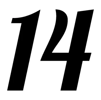 Polep vozidla Startovní číslo 14 typ 3 (01 - černá) SAMOLEPKA NA AUTO, NÁLEPKA, FÓLIE, POLEP, TUNING, VLASTNÍ TEXT, TISK, AUTOSAMOLEPKY.cz, POLEPY, OBRÁZEK, LOGO, 3D STICKERS