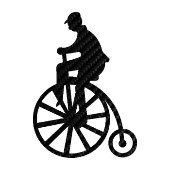 Polep vozidla SAMOLEPKA NA AUTO Vysoké kolo 001 levá retro (50 - 3D karbon černý) NÁLEPKA, FÓLIE, POLEP, TUNING, VLASTNÍ TEXT, TISK, AUTOSAMOLEPKY.cz, POLEPY, OBRÁZEK, LOGO, SAMOLEPKY