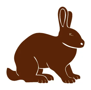 Samolepící dekorace Zajíc 001 pravá (15 - hnědá) SAMOLEPKA NA AUTO, NÁLEPKA, FÓLIE, POLEP, TUNING, VLASTNÍ TEXT, TISK, AUTOSAMOLEPKY.cz, POLEPY, OBRÁZEK, LOGO, 3D STICKERS