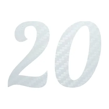 Polep vozidla SAMOLEPKA Startovní číslo 20 typ 3 (51 - 3D karbon bílý) NA AUTO, NÁLEPKA, FÓLIE, POLEP, TUNING, VLASTNÍ TEXT, TISK, AUTOSAMOLEPKY.cz, POLEPY, OBRÁZEK, LOGO, SAMOLEPKY