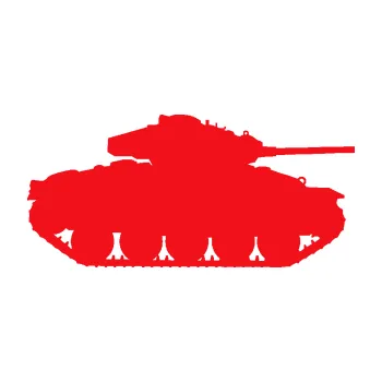 Polep vozidla SAMOLEPKA Tank 001 pravá WW2 (10 - červená) NA AUTO, NÁLEPKA, FÓLIE, POLEP, TUNING, VLASTNÍ TEXT, TISK, AUTOSAMOLEPKY.cz, POLEPY, OBRÁZEK, LOGO, SAMOLEPKY