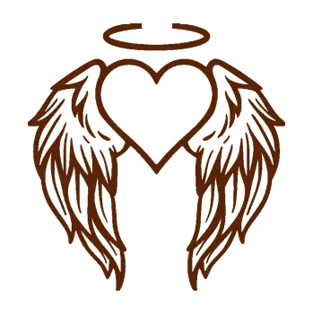 Samolepící dekorace SAMOLEPKA Srdíčko 019 andělská křídla (15 - hnědá) NA AUTO, NÁLEPKA, FÓLIE, POLEP, TUNING, VLASTNÍ TEXT, TISK, AUTOSAMOLEPKY.cz, POLEPY, OBRÁZEK, LOGO, SAMOLEPKY