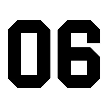Polep vozidla Startovní číslo 06 (01 - černá) SAMOLEPKA NA AUTO, NÁLEPKA, FÓLIE, POLEP, TUNING, VLASTNÍ TEXT, TISK, AUTOSAMOLEPKY.cz, POLEPY, OBRÁZEK, LOGO, 3D STICKERS