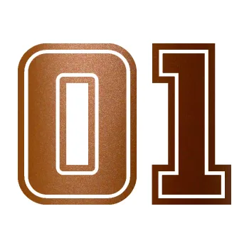 Polep vozidla Startovní číslo 01 typ 5 (44 - měděná metalíza) SAMOLEPKA NA AUTO, NÁLEPKA, FÓLIE, POLEP, TUNING, VLASTNÍ TEXT, TISK, AUTOSAMOLEPKY.cz, POLEPY, OBRÁZEK, LOGO, 3D STICKERS