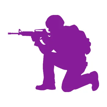 Samolepící dekorace Voják 007 levá (14 - fialová) SAMOLEPKA NA AUTO, NÁLEPKA, FÓLIE, POLEP, TUNING, VLASTNÍ TEXT, TISK, AUTOSAMOLEPKY.cz, POLEPY, OBRÁZEK, LOGO, 3D STICKERS