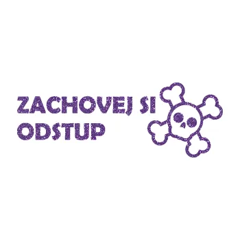 Polep vozidla SAMOLEPKA Zachovej si odstup nápis (87 - Ultra Metalic fialová) NA AUTO, NÁLEPKA, FÓLIE, POLEP, TUNING, VLASTNÍ TEXT, TISK, AUTOSAMOLEPKY.cz, POLEPY, OBRÁZEK, LOGO, SAMOLEPKY