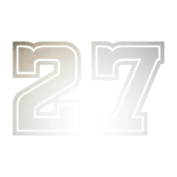 Polep vozidla SAMOLEPKA Startovní číslo 27 typ 5 (82 - odrazková reflexní bílá) NA AUTO, NÁLEPKA, FÓLIE, POLEP, TUNING, VLASTNÍ TEXT, TISK, AUTOSAMOLEPKY.cz, POLEPY, OBRÁZEK, LOGO, SAMOLEPKY