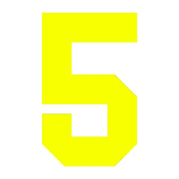 Polep vozidla Startovní číslo 5 (70 - Fluorescentní žlutá) SAMOLEPKA NA AUTO, NÁLEPKA, FÓLIE, POLEP, TUNING, VLASTNÍ TEXT, TISK, AUTOSAMOLEPKY.cz, POLEPY, OBRÁZEK, LOGO, 3D STICKERS