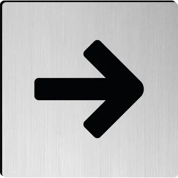 JNF - Piktogram "Šipka do strany" IN.26.214 - 75 mm - nalepovací 75 mm BN - Broušená nerez