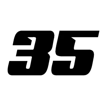 Polep vozidla Startovní číslo 35 typ 6 (01 - černá) SAMOLEPKA NA AUTO, NÁLEPKA, FÓLIE, POLEP, TUNING, VLASTNÍ TEXT, TISK, AUTOSAMOLEPKY.cz, POLEPY, OBRÁZEK, LOGO, 3D STICKERS