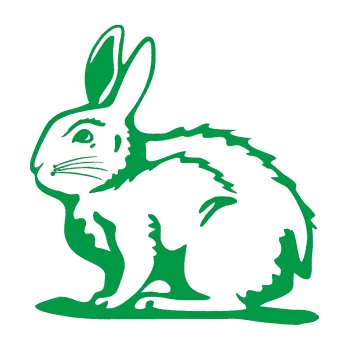 Samolepící dekorace SAMOLEPKA Zajíček 001 levá (12 - zelená) NA AUTO, NÁLEPKA, FÓLIE, POLEP, TUNING, VLASTNÍ TEXT, TISK, AUTOSAMOLEPKY.cz, POLEPY, OBRÁZEK, LOGO, SAMOLEPKY