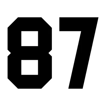 Polep vozidla Startovní číslo 87 (01 - černá) SAMOLEPKA NA AUTO, NÁLEPKA, FÓLIE, POLEP, TUNING, VLASTNÍ TEXT, TISK, AUTOSAMOLEPKY.cz, POLEPY, OBRÁZEK, LOGO, 3D STICKERS