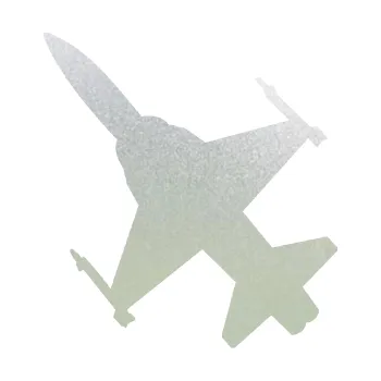 Autodoplněk Samolepka na auto Stíhací letoun 003 levá (60 - pískované sklo) NÁLEPKA, FÓLIE, POLEPY, TUNING, VLASTNÍ TEXT, TISK, AUTOSAMOLEPKY.cz, SAMOLEPKY, OBRÁZEK, LOGO, VÝROBA, PRODEJ