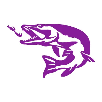 Polep vozidla SAMOLEPKA Štika 005 levá s návnadou (14 - fialová) NA AUTO, NÁLEPKA, FÓLIE, POLEP, TUNING, VLASTNÍ TEXT, TISK, AUTOSAMOLEPKY.cz, POLEPY, OBRÁZEK, LOGO, SAMOLEPKY