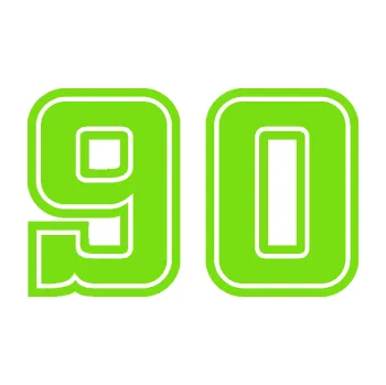 Polep vozidla Startovní číslo 90 typ 5 (04 - zelená kawasaki) SAMOLEPKA NA AUTO, NÁLEPKA, FÓLIE, POLEP, TUNING, VLASTNÍ TEXT, TISK, AUTOSAMOLEPKY.cz, POLEPY, OBRÁZEK, LOGO, 3D STICKERS