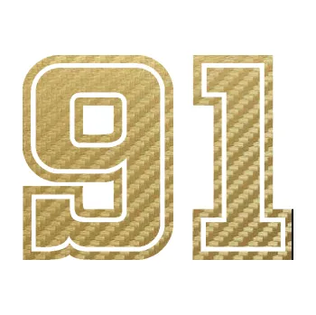 Polep vozidla Startovní číslo 91 typ 5 (59 - 3D karbon zlatý) SAMOLEPKA NA AUTO, NÁLEPKA, FÓLIE, POLEP, TUNING, VLASTNÍ TEXT, TISK, AUTOSAMOLEPKY.cz, POLEPY, OBRÁZEK, LOGO, 3D STICKERS