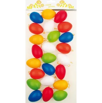Velikonoční dekorace Vejce plastová, 24 kusů, barevná