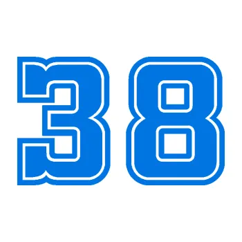 Polep vozidla Startovní číslo 38 typ 5 (11 - modrá oceán) SAMOLEPKA NA AUTO, NÁLEPKA, FÓLIE, POLEP, TUNING, VLASTNÍ TEXT, TISK, AUTOSAMOLEPKY.cz, POLEPY, OBRÁZEK, LOGO, 3D STICKERS