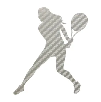 Polep vozidla Tenistka 002 levá (52 - 3D karbon stříbrný) SAMOLEPKA NA AUTO, NÁLEPKA, FÓLIE, POLEP, TUNING, VLASTNÍ TEXT, TISK, AUTOSAMOLEPKY.cz, POLEPY, OBRÁZEK, LOGO, 3D STICKERS