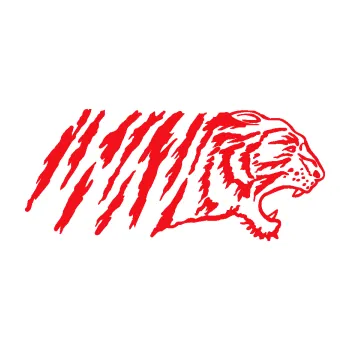 Polep vozidla SAMOLEPKA Tygr 004 pravá (10 - červená) NA AUTO, NÁLEPKA, FÓLIE, POLEP, TUNING, VLASTNÍ TEXT, TISK, AUTOSAMOLEPKY.cz, POLEPY, OBRÁZEK, LOGO, SAMOLEPKY