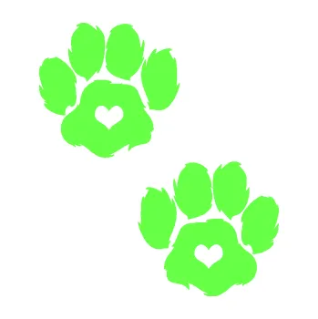 samolepka Tlapky 006 (71 - Fluorescentní zelená) SAMOLEPKA NA AUTO, NÁLEPKA, FÓLIE, POLEP, TUNING, VLASTNÍ TEXT, TISK, AUTOSAMOLEPKY.cz, POLEPY, OBRÁZEK, LOGO, 3D STICKERS