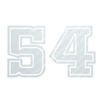 Polep vozidla SAMOLEPKA Startovní číslo 54 typ 5 (51 - 3D karbon bílý) NA AUTO, NÁLEPKA, FÓLIE, POLEP, TUNING, VLASTNÍ TEXT, TISK, AUTOSAMOLEPKY.cz, POLEPY, OBRÁZEK, LOGO, SAMOLEPKY