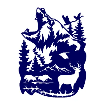 Samolepící dekorace SAMOLEPKA Krajina hory 039 levá medvěd a lesní zvěř (23 - tmavě modrá) NA AUTO, NÁLEPKA, FÓLIE, POLEP, TUNING, VLASTNÍ TEXT, TISK, AUTOSAMOLEPKY.cz, POLEPY, OBRÁZEK, LOGO, SAMOLEPKY