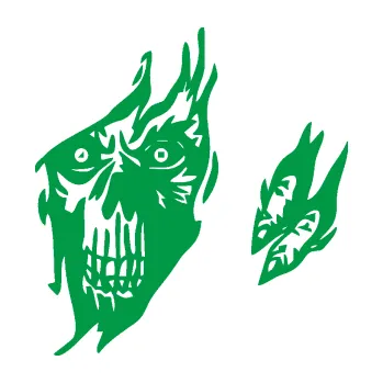 Samolepicí dekorace na vozidlo Smrtka 003 pravá (12 - zelená) SAMOLEPKA NA AUTO, NÁLEPKA, FÓLIE, POLEP, TUNING, VLASTNÍ TEXT, TISK, AUTOSAMOLEPKY.cz, POLEPY, OBRÁZEK, LOGO, 3D STICKERS