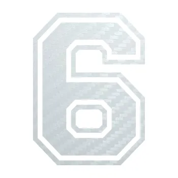 Polep vozidla SAMOLEPKA Startovní číslo 6 typ 4 (51 - 3D karbon bílý) NA AUTO, NÁLEPKA, FÓLIE, POLEP, TUNING, VLASTNÍ TEXT, TISK, AUTOSAMOLEPKY.cz, POLEPY, OBRÁZEK, LOGO, SAMOLEPKY