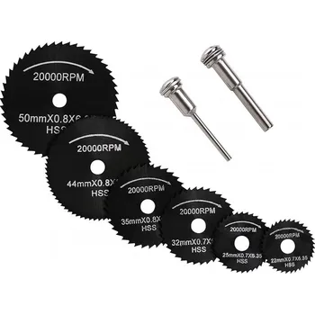 Řezný kotouč Pilové mini kotouče 8ks, dříky 3,2 a 6 mm