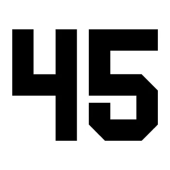 Polep vozidla Startovní číslo 45 (01 - černá) SAMOLEPKA NA AUTO, NÁLEPKA, FÓLIE, POLEP, TUNING, VLASTNÍ TEXT, TISK, AUTOSAMOLEPKY.cz, POLEPY, OBRÁZEK, LOGO, 3D STICKERS